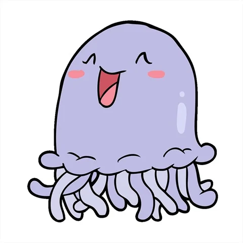 A simple looping animated happy cartoon jellyfish Stock Footage 312951484