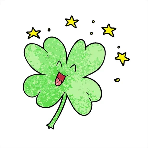 A simple looping animated happy cartoon four leaf clover Video stock 313004750