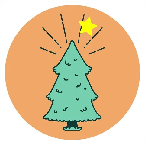 A simple looping animated icon of a tattoo style pine tree Stock Footage 312972781