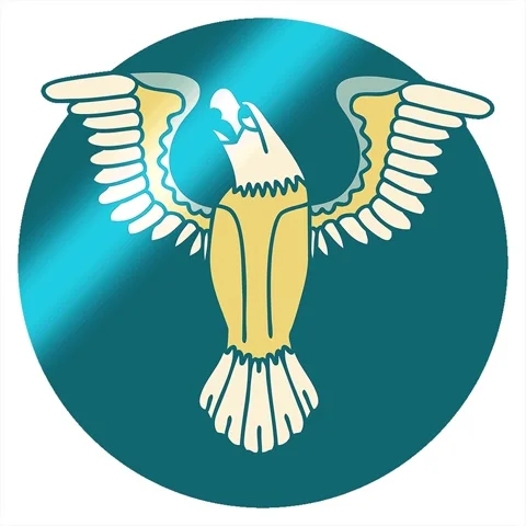 A simple looping animated iconic tattoo style image of an american eagle Stock Footage 312957759