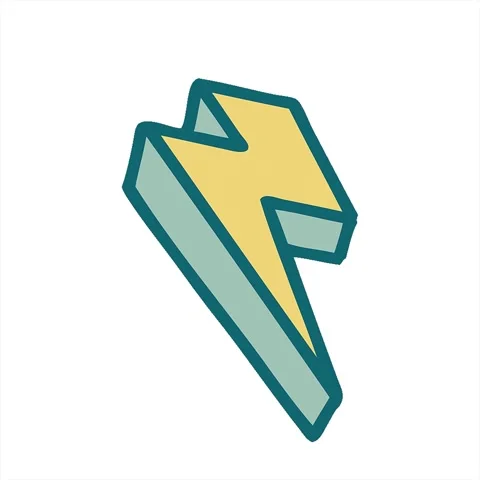 A simple looping animated iconic tattoo style image of lighting bolt Stock Footage 312967548