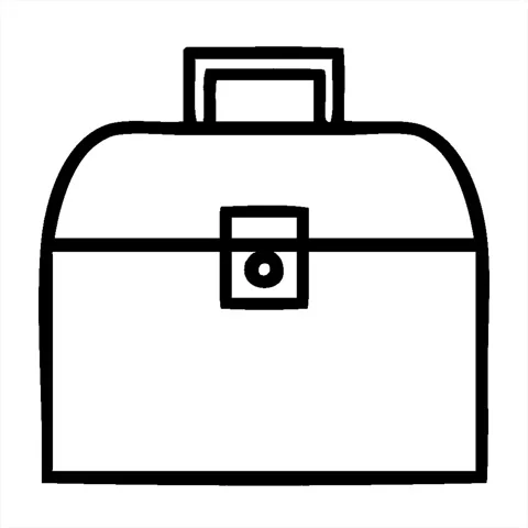 A simple looping animated line drawing cartoon of a metal case icon Stock-Footage 313006411