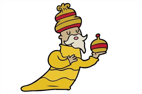 A simple looping animated one of three wise men cartoon Stock Footage 312991531
