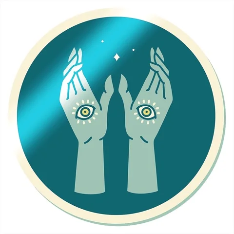 A simple looping animated palm reading sign 스톡 동영상 312951235