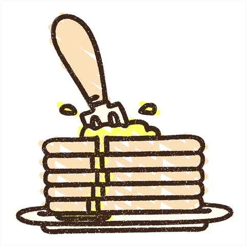 A simple looping animated Pancake Stack Chalk Drawing 스톡 동영상 312958356