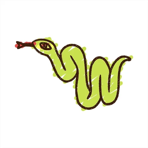 A simple looping animated Snake Chalk Drawing Stock Footage 312965301