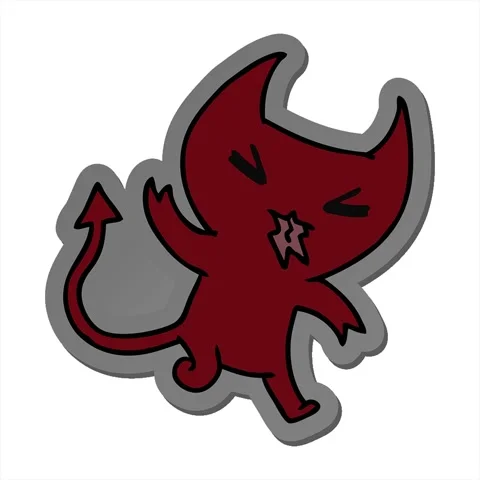 A simple looping animated sticker cartoon illustration of a kawaii cute demon Stock Footage 312972608