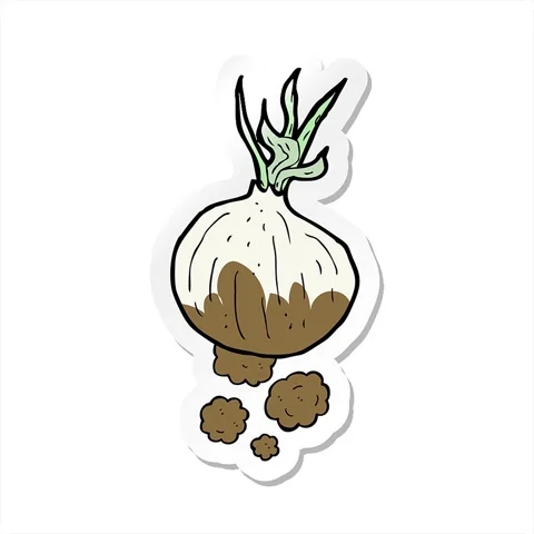 A simple looping animated sticker of a cartoon organic onion Video stock 312988325