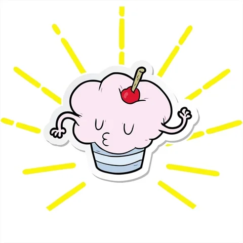 A simple looping animated sticker of a cartoon cupcake Stock Footage 313006717