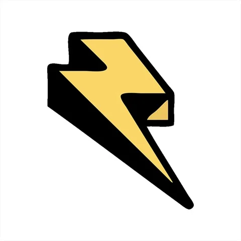A simple looping animated tattoo in traditional style of lighting bolt Stock Footage 312969683