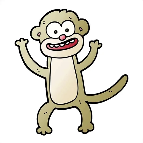 A simple looping animated vector gradient illustration cartoon monkey Stock Footage 312972156