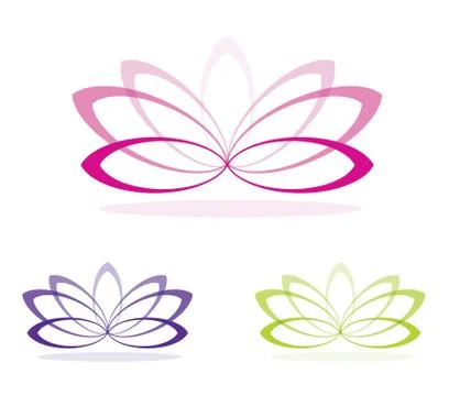 Simple lotus flowers in vector format. Stock Illustration