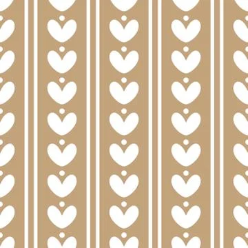 Simple Love Dot Line Vertical Decorative Brown Monochrome Seamless Pattern Stock Illustration