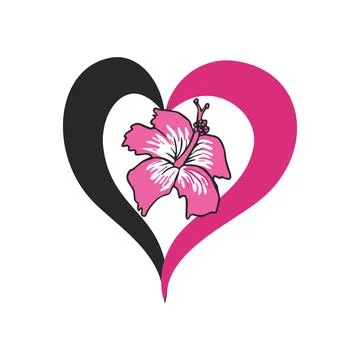 Simple love flower vector logo and illustration Illustrazione stock