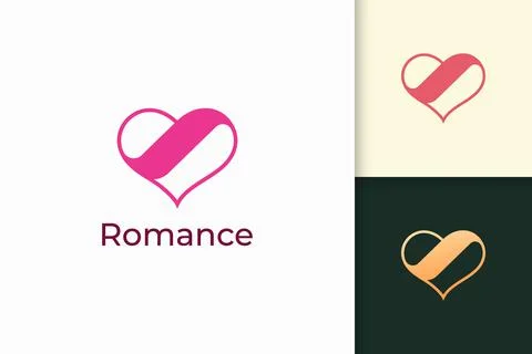 Simple love logo represent romance or relation Stock Illustration
