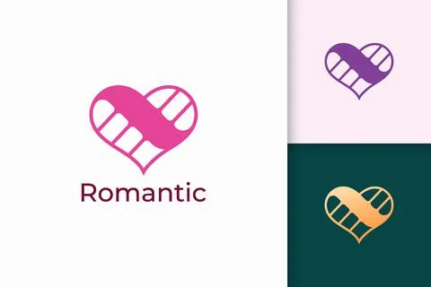 Simple love logo represent romance or relation Stock Illustration