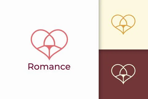 Simple love logo represent romance or relation Stock Illustration