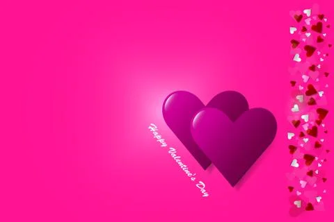 Simple love postcard or banner in trendy pink color. Stock Illustration