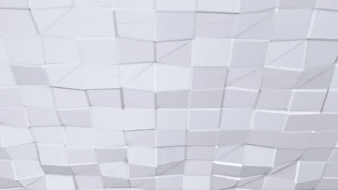 Simple low poly 3D surface as atom structure. Soft geometric low poly background Stock Footage