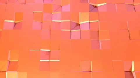 Simple low poly 3D surface as sci-fi landscape. Soft geometric low poly motion Stock Footage