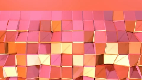 Simple low poly 3D surface as futuristic relief. Soft geometric low poly motion Stock Footage