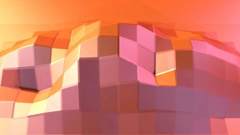 Simple low poly 3D surface as vivid environment. Soft geometric low poly motion Stock Footage