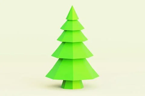 Simple Low Poly Christmas Tree Stock Illustration
