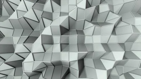 Simple low polygonal surface with edges, computer generated modern abstract Stock Illustration