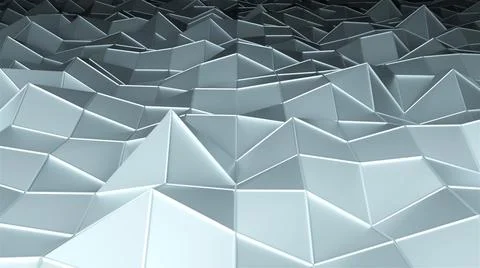 Simple low polygonal surface with edges, computer generated modern abstract Stock Illustration
