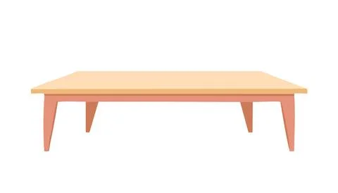 Simple low wooden table in warm neutral colors ideal for contemporary home .. Stock Illustration