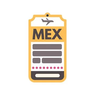 Simple luggage tag featuring the mex airport code for travel to mexico Stockillustratie