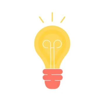 Simple luminous light bulb icon. Stock Illustration