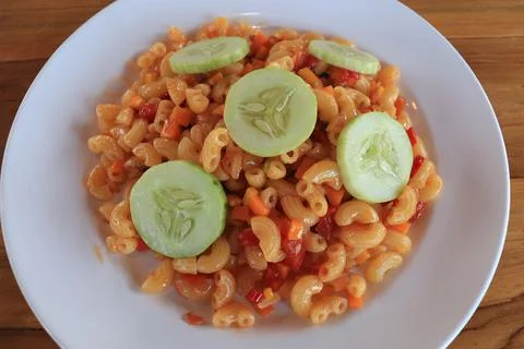Simple Lunch, Fried macaroni Stock Photos