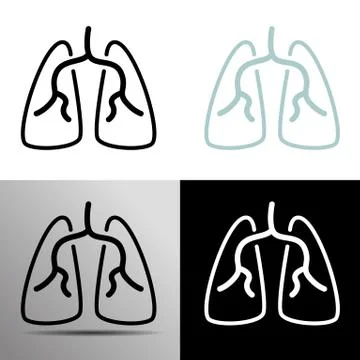 Simple Lung Icon Stock Illustration
