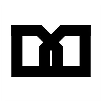 Simple M, DD, DMD, DWD, DYD initials letter geometric logo Stock Illustration