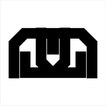 Simple M, MW, MLL, MLJ initials simple geometric logo Illustrazione stock