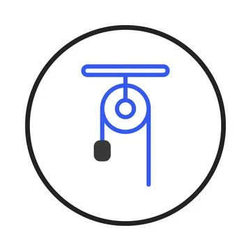 Simple machine conceptual illustration featuring a pulley system offering m.. Stock Illustration