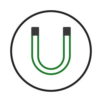 Simple magnetism representation a powerful force showing green magnetic fie.. Stock Illustration