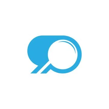 Simple magnifying geometric logo vector Stock Illustration