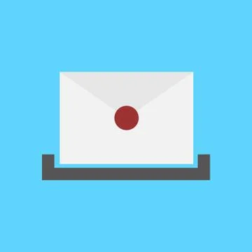 Simple Mailbox Icon Symbol Stock Illustration