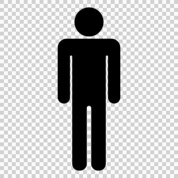 Simple male human shape icon (black) Stock Illustration