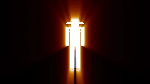 Simple man symbol glitch screen distortion light rays display animation seamless Stock Footage 89117419