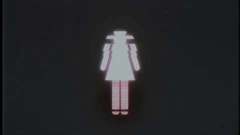 Simple man symbol glitch screen distortion camera display animation seamless Video stock 89118539