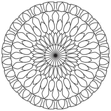 Simple mandala art design vector on white. Stock Illustration