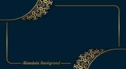 Simple mandala background, green and gold Stock Illustration