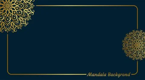 Simple mandala background, green and gold Stock Illustration