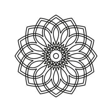 Simple Mandala. Circular floral pattern. Modern flower ornament Stock Illustration