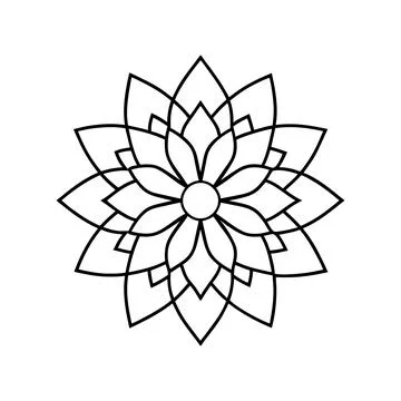Simple mandala design for coloring. beautiful mandala art for coloring book.. Stock Illustration