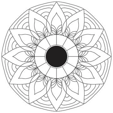 Simple Mandala Flower Vector Illustration. Stock Illustration