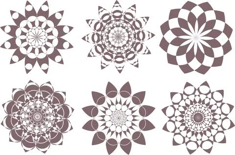 Simple mandala shapes for coloring. Vector mandala Stock Illustration